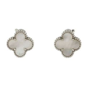 Elegant Silver and White Clover Earrings